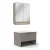 FACKELMANN B.PARIS Waschtisch Set mit Spiegelschrank 70 cm breit, Grau, Waschbecken Gussmarmor Weiß