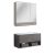 FACKELMANN B.PARIS Waschtisch Set mit Spiegelschrank 90 cm breit, Grau, Waschbecken Glas Weiß