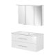 FACKELMANN B.PERFEKT Waschtisch Set mit Spiegelschrank 103 cm breit, Weiß, Waschbecken Keramik Weiß
