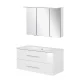 FACKELMANN B.PERFEKT Waschtisch Set mit Spiegelschrank 103 cm breit, Weiß, Waschbecken Keramik Weiß