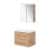 FACKELMANN B.PERFEKT Waschtisch Set mit Spiegelschrank 62 cm breit, Braun hell, Waschbecken Keramik