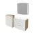 FACKELMANN B.STYLE Badmöbel Set 4-teilig 83 cm breit, Weiß/Braun + LED Spiegel + Doppel Midischrank
