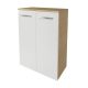 FACKELMANN B.STYLE Doppel Midischrank 60 cm breit, Weiß/Braun
