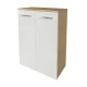 FACKELMANN B.STYLE Doppel Midischrank 60 cm breit, Weiß/Braun