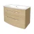 FACKELMANN B.STYLE Waschbecken mit Unterschrank 83 cm breit, Braun, Waschbecken Gussmarmor Weiß