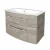 FACKELMANN B.STYLE Waschbecken mit Unterschrank 83 cm breit, Braun hell, Waschbecken Gussmarmor Weiß