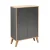 FACKELMANN FINN Doppel Midischrank 60 cm breit, Anthrazit/Braun hell + Holzfüße