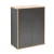 FACKELMANN FINN Doppel Midischrank 60 cm breit, Anthrazit/Braun hell