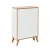 FACKELMANN FINN Doppel Midischrank 60 cm breit, Weiß/Braun hell + Holzfüße