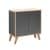 FACKELMANN FINN Waschbeckenunterschrank 60 cm breit, Anthrazit/Braun hell + Holzfüße