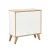 FACKELMANN FINN Waschbeckenunterschrank 60 cm breit, Weiß/Braun hell + Holzfüße