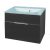 FACKELMANN KARA Waschbecken mit Unterschrank 80 cm breit, Anthrazit, Waschbecken Glas Mint, 1 Schublade