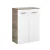 FACKELMANN LUXOR Doppel Midischrank 60 cm breit, Weiß/Braun hell + Wäschekorb