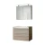 FACKELMANN LUXOR Waschtisch Set mit Spiegelschrank 80 cm breit, Braun hell, Waschbecken Gussmarmor Weiß