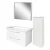 FACKELMANN MILANO Badmöbel Set 4-teilig 107 cm breit, Weiß, Waschbecken Keramik Weiß + LED Spiegel + Kofferschrank Türanschlag rechts