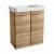 FACKELMANN MILANO Gäste WC Waschtisch Set 55 cm breit, Braun, Waschbecken Keramik Weiß