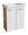 FACKELMANN MILANO Gäste WC Waschtisch Set 55 cm breit, Weiß/Braun hell, Waschbecken Keramik Weiß