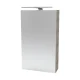 FACKELMANN SBC A-VERO Gäste WC Spiegelschrank 40 cm breit, Braun hell, Türanschlag links + Aufsatzleuchte