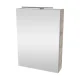 FACKELMANN SBC A-VERO Gäste WC Spiegelschrank 50 cm breit, Braun hell, Türanschlag links + Aufsatzleuchte