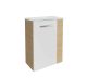 FACKELMANN SBC B. STYLE Gäste WC Waschtisch Set 45 cm breit, Braun/Weiß, Waschbecken Glas Weiß, Türanschlag links