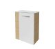 FACKELMANN SBC B. STYLE Gäste WC Waschtisch Set 45 cm breit, Braun/Weiß, Waschbecken Glas Weiß, Türanschlag rechts