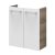 FACKELMANN SBC B.CLEVER Waschbeckenunterschrank Gäste WC 55 cm breit, Weiß/Braun hell, 2 Türen