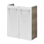FACKELMANN SBC B.CLEVER Waschbeckenunterschrank Gäste WC 55 cm breit, Weiß/Braun hell, 2 Türen