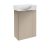 FACKELMANN SBC B.PARIS Gäste WC Waschtisch Set 45 cm breit, Grau, Waschbecken Keramik Weiß, Hahnloch rechts, Türanschlag links