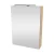 FACKELMANN SBC B.STYLE Gäste WC Spiegelschrank 50 cm breit, Braun, Türanschlag links + Aufsatzleuchte