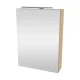 FACKELMANN SBC B.STYLE Gäste WC Spiegelschrank 50 cm breit, Braun, Türanschlag links + Aufsatzleuchte