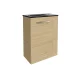 FACKELMANN SBC B. STYLE Gäste WC Waschtisch Set 45 cm breit, Braun, Waschbecken Glas Anthrazit, Türanschlag links