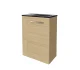 FACKELMANN SBC B. STYLE Gäste WC Waschtisch Set 45 cm breit, Braun, Waschbecken Glas Anthrazit, Türanschlag rechts