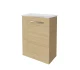 FACKELMANN SBC B. STYLE Gäste WC Waschtisch Set 45 cm breit, Braun, Waschbecken Glas Weiß, Türanschlag rechts