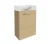FACKELMANN SBC B. STYLE Gäste WC Waschtisch Set 45 cm breit, Braun, Waschbecken Keramik Weiß, Türanschlag links