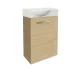 FACKELMANN SBC B. STYLE Gäste WC Waschtisch Set 45 cm breit, Braun, Waschbecken Keramik Weiß, Türanschlag links