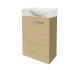 FACKELMANN SBC B. STYLE Gäste WC Waschtisch Set 45 cm breit, Braun, Waschbecken Keramik Weiß, Türanschlag rechts