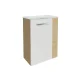 FACKELMANN SBC B. STYLE Gäste WC Waschtisch Set 45 cm breit, Braun/Weiß, Waschbecken Glas Weiß, Türanschlag links