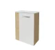 FACKELMANN SBC B. STYLE Gäste WC Waschtisch Set 45 cm breit, Braun/Weiß, Waschbecken Glas Weiß, Türanschlag rechts