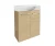 FACKELMANN SBC B. STYLE Gäste WC Waschtisch Set 55 cm breit, Braun, Waschbecken Keramik Hahnloch rechts