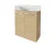 FACKELMANN SBC B. STYLE Gäste WC Waschtisch Set 55 cm breit, Braun, Waschbecken Keramik Weiß, Hahnloch links