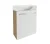 FACKELMANN SBC B. STYLE Gäste WC Waschtisch Set 55 cm breit, Braun/Weiß, Waschbecken Keramik Weiß, Hahnloch rechts