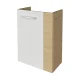 FACKELMANN SBC B.STYLE Waschbeckenunterschrank Gäste WC 45 cm breit, Weiß/Braun, Türanschlag links