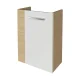 FACKELMANN SBC B.STYLE Waschbeckenunterschrank Gäste WC 45 cm breit, Weiß/Braun, Türanschlag rechts