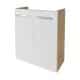 FACKELMANN SBC B.STYLE Waschbeckenunterschrank Gäste WC 55 cm breit, Weiß/Braun, 2 Türen