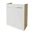 FACKELMANN SBC B.STYLE Waschbeckenunterschrank Gäste WC 55 cm breit, Weiß/Braun, 2 Türen