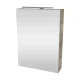 FACKELMANN SBC LUXOR Gäste WC Spiegelschrank 50 cm breit, Braun, Türanschlag links + Aufsatzleuchte