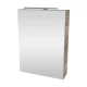 FACKELMANN SBC LUXOR Gäste WC Spiegelschrank 50 cm breit, Braun, Türanschlag rechts + Aufsatzleuchte