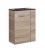 FACKELMANN SBC LUXOR Gäste WC Waschtisch Set 45 cm breit, Braun hell, Waschbecken Glas Anthrazit, Türanschlag links