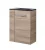 FACKELMANN SBC LUXOR Gäste WC Waschtisch Set 45 cm breit, Braun hell, Waschbecken Glas Anthrazit, Türanschlag rechts