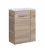 FACKELMANN SBC LUXOR Gäste WC Waschtisch Set 45 cm breit, Braun hell, Waschbecken Glas Weiß, Türanschlag links